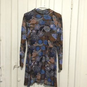 Short floral turtleneck dress